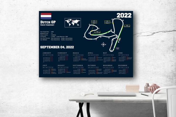 Formula 1 Dutch GP Holland Circuit Zandvoort 2022 Season Poster Canvas