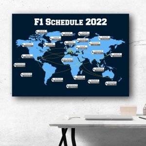 Formula 1 F1 Schedule 2022 Map Poster