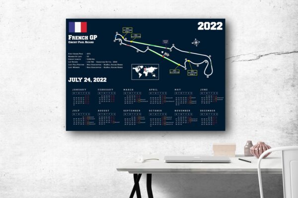 Formula 1 French GP Circuit Paul Ricard 2022 Season Poster Canvas