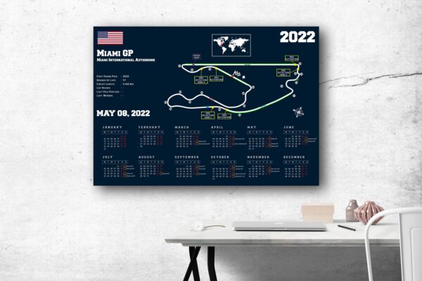 Formula 1 Miami GP 2022 Season Poster Canvas