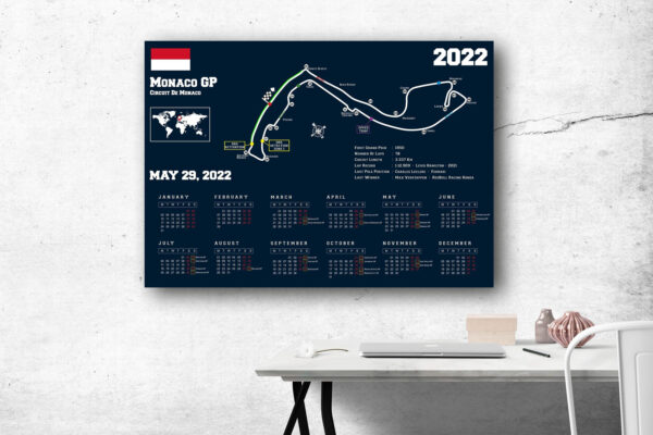 Formula 1 Monaco GP 2022 Circuit Poster Canvas