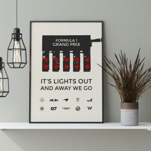 Formula 1 Poster Racing Lights Wall Art Decor