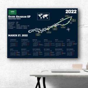 Formula 1 Saudi Arabian GP Jeddah Street Circuit 2022 Poster Canvas