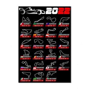 Formula 1 Season 2022 Calendar Poster Canvas