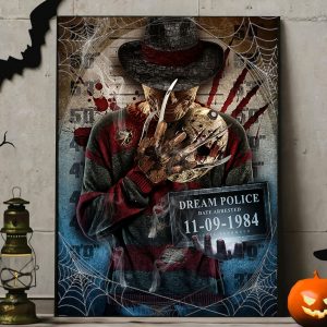 Freddy Krueger Mugshot Halloween Wall Art Decor Poster Canvas