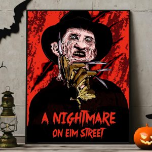 Freddy Krueger Nightmare On Elm Street Halloween Wall Art Decor Poster Canvas