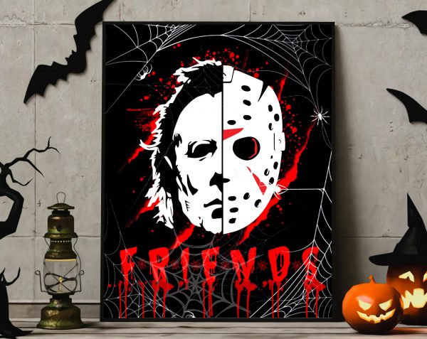 Friends Horror Characters Halloween Wall Art Decor Poster Canvas