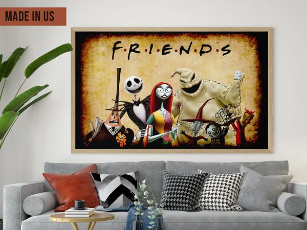 Friends Nightmare Before Christmas Jack Skellington And Sally Home Decor Poster Canvas