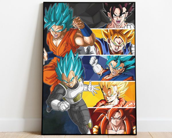 Fusion Project Goku And Vegeta Dragon Ball Z Classic Anime Home Decor Poster Canvas