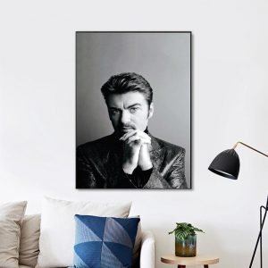 George Michael Black And White Wall Art Home Decor Poster Canvas