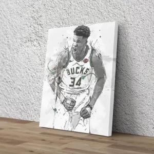 Giannis Antetokounmp Milwaukee Bucks Basketball Wall Art Home Decor Poster Canvas