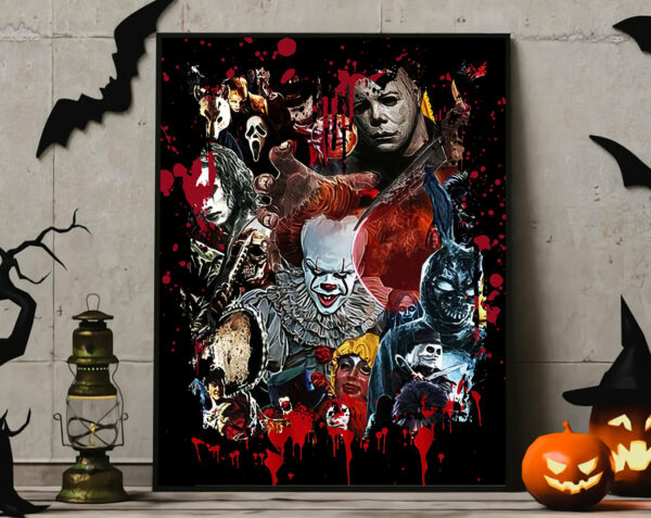 Halloween Characters Horror Friend Poster Canvas