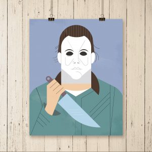 Halloween Decor Michael Myers Horror Home Decor Poster Canvas