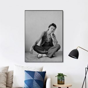 Harry Styles Black And White Wall Art Home Decor Poster Canvas