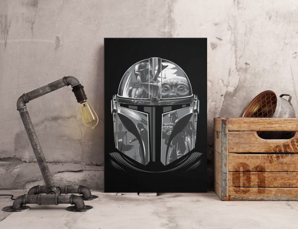 Helmet Mandalorian Wall Art Home Decor Poster Canvas