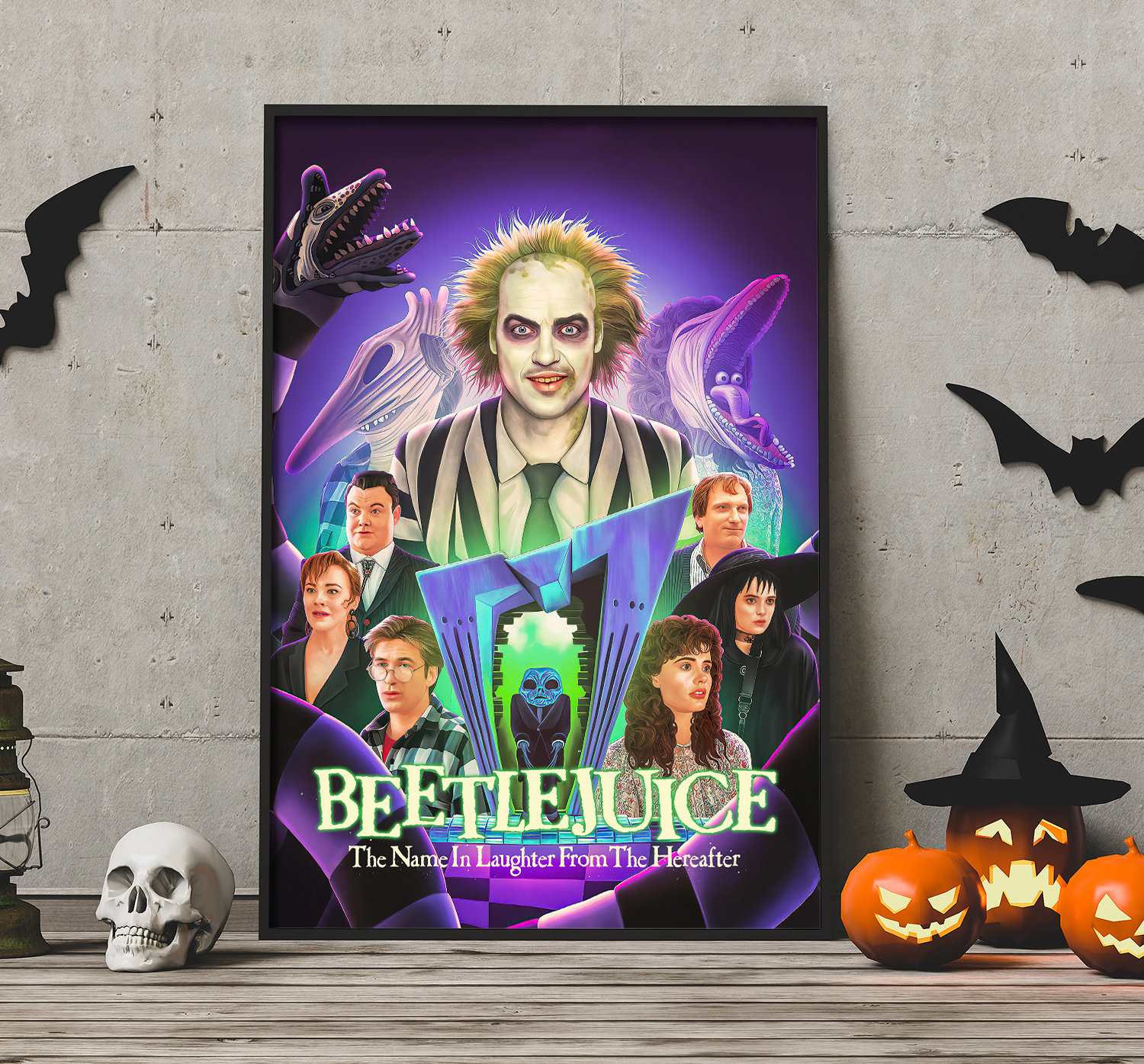 Horror Beetlejuice Characters Halloween Wall Art Decor Poster Canvas