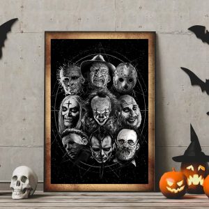 Horror Characters Halloween Poster Wall Art Poster Canvas