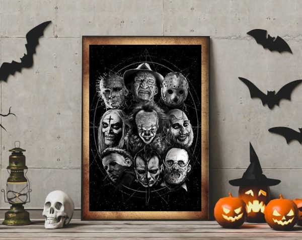 Horror Characters Halloween Poster Wall Art Poster Canvas