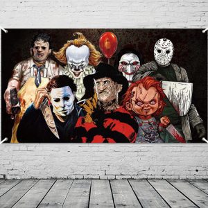 Horror Classic Movie Character Backdrop Halloween Wall Art Decor Poster Canvas