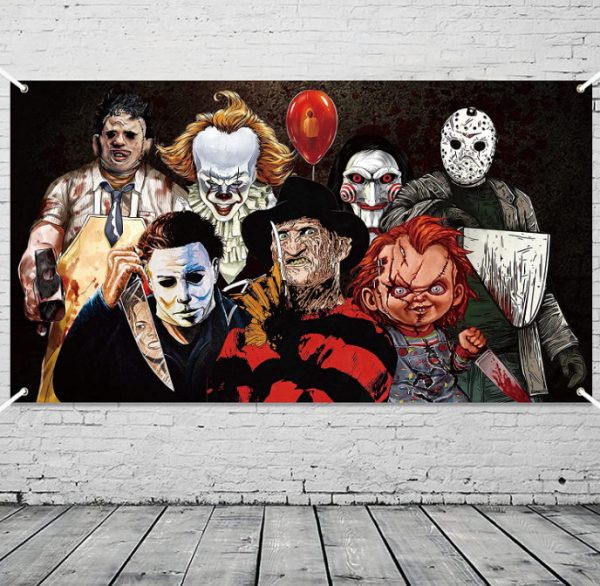 Horror Classic Movie Character Backdrop Halloween Wall Art Decor Poster Canvas