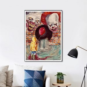 Horror Movie Clown Back To The Soul Night A Wall Art Home Decor Poster Canvas