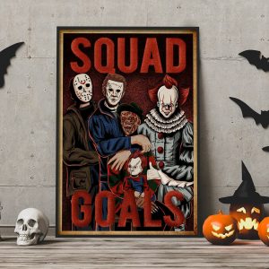 Horror Squad Goals Halloween Wall Art Decor Poster Canvas