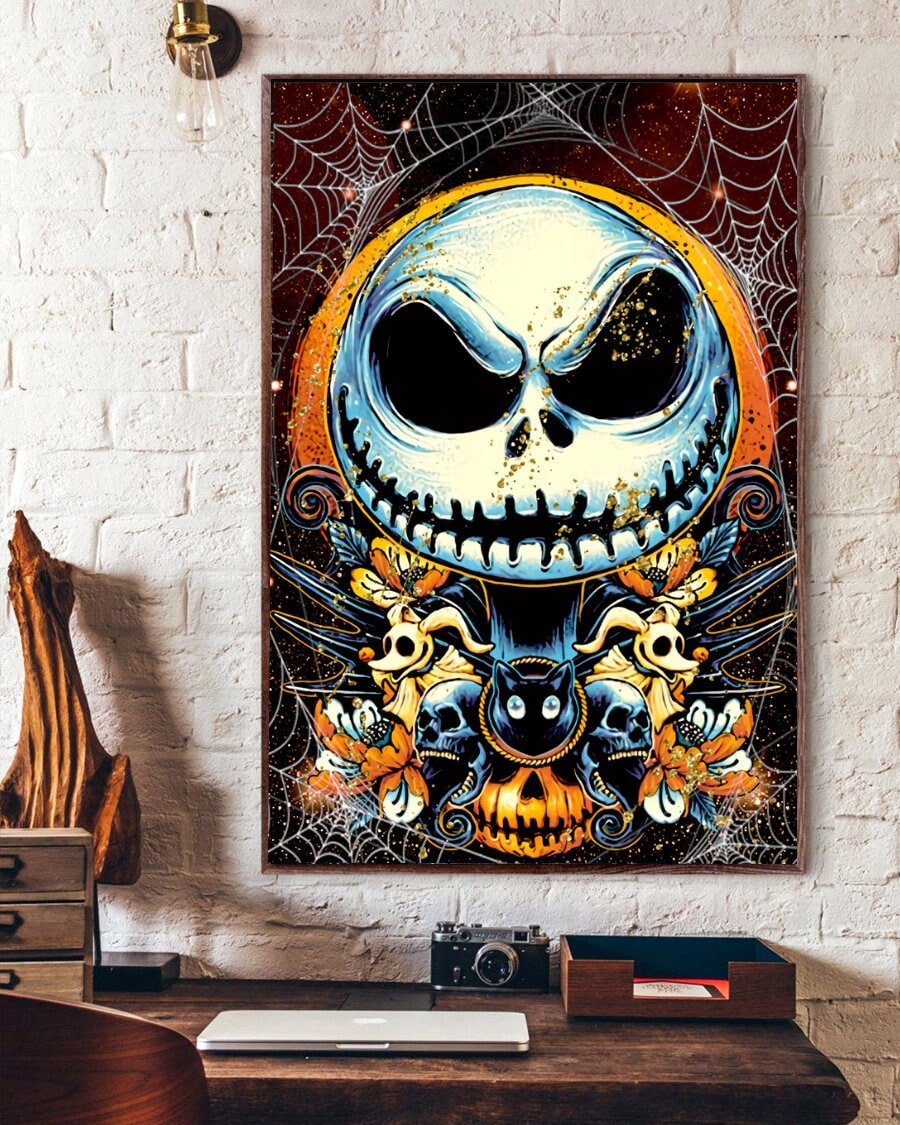 Jack Skellington Halloween Wall Art Decor Poster Canvas