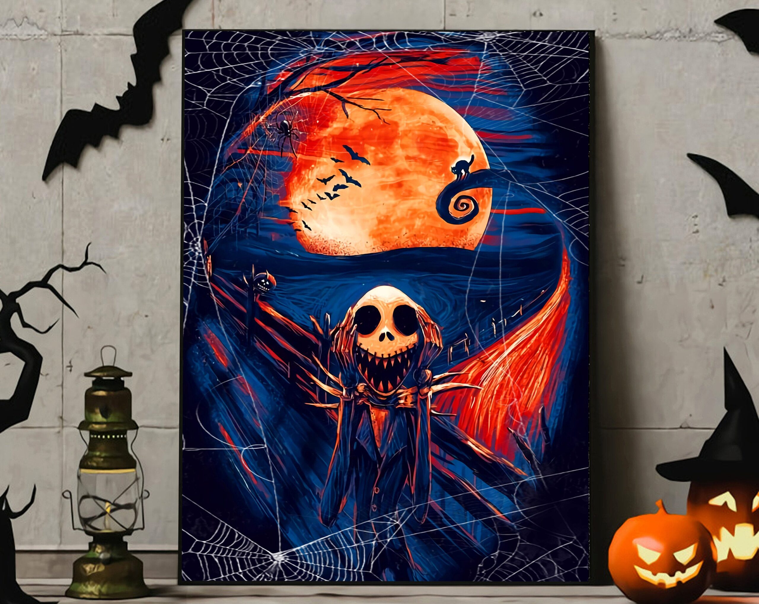 Jack Skellington Scream Halloween Wall Art Decor Poster Canvas