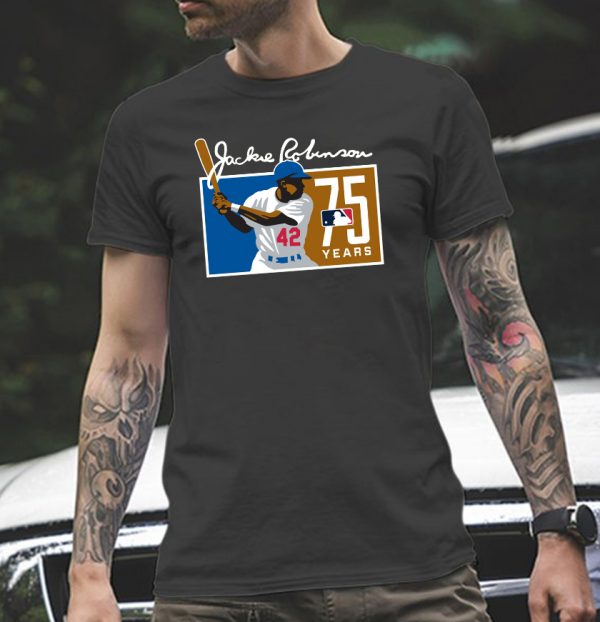 Jackie Robinson 75 Years Debut MLB New Logo Unisex T-Shirt
