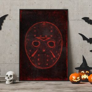 Jason Voorhees Mask Halloween Wall Art Decor Poster Canvas