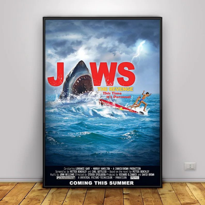 Jaws Wall Art Home Decor Poster Canvas