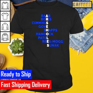 Arseholes Raab Boris Cummings Gove Shapps Hancock Patel Reesmogg Sunakall Gifts T-Shirt