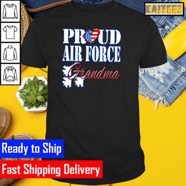 Proud Air Force Grandma Shirt US Heart Military Women Gifts T-Shirt