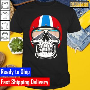 Retro skull with helmet and sunglasses Gifts T-Shirt