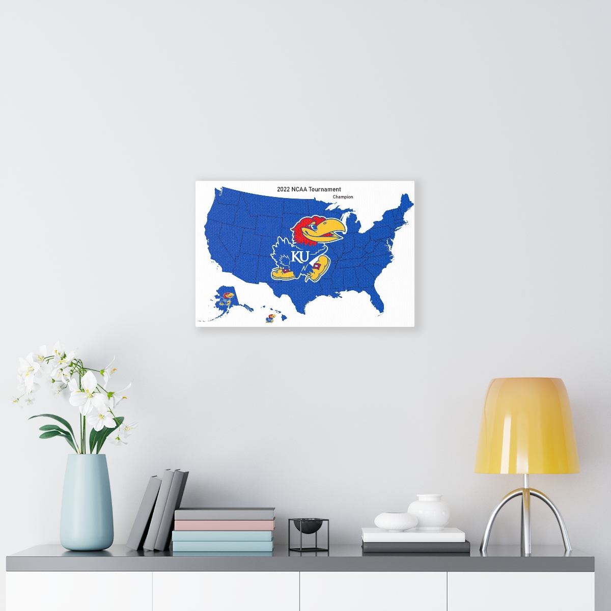 Kansas Jayhawks Logo Maps Canvas