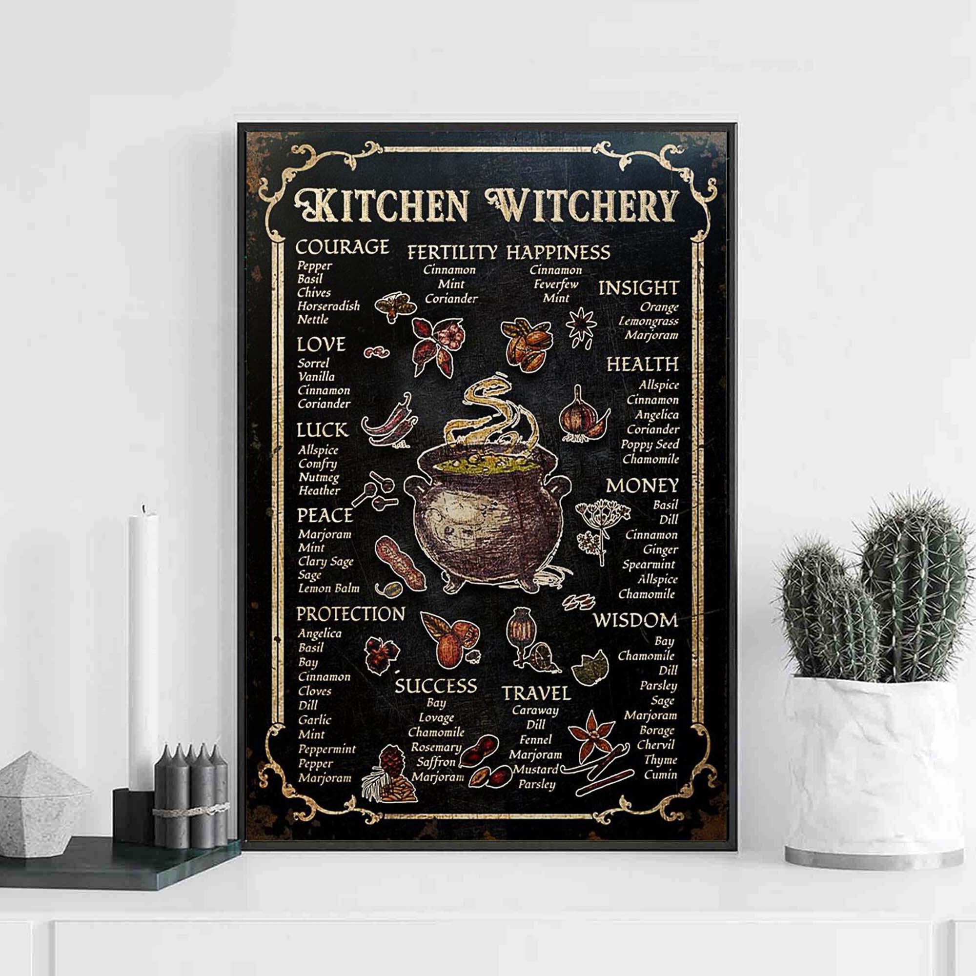 Kitchen Witchery Halloween Wall Art Decor Poster Canvas