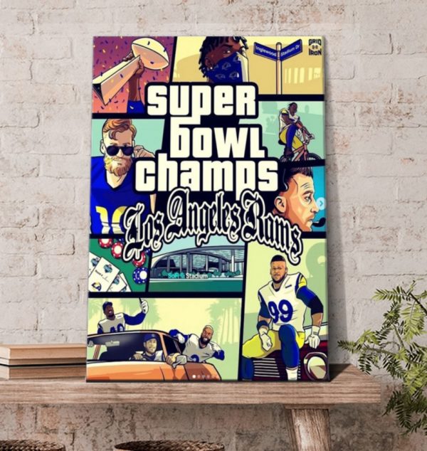 LA Rams Super Bowl Champions 2022 Canvas Poster Canvas