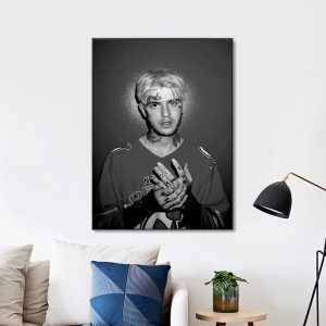 Lil Peep Black And White Wall Art Home Decor Poster Canvas