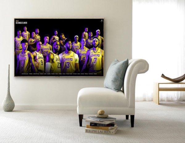 Los Angeles Lakers Team Wall Art Home Decor Poster Canvas