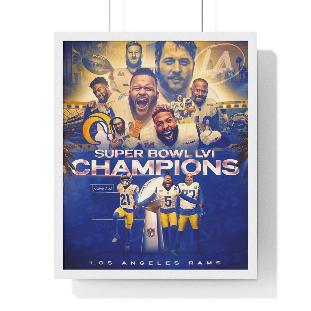 Los Angeles Rams Super Bowl LVI Champions Wall Decor Poster Canvas