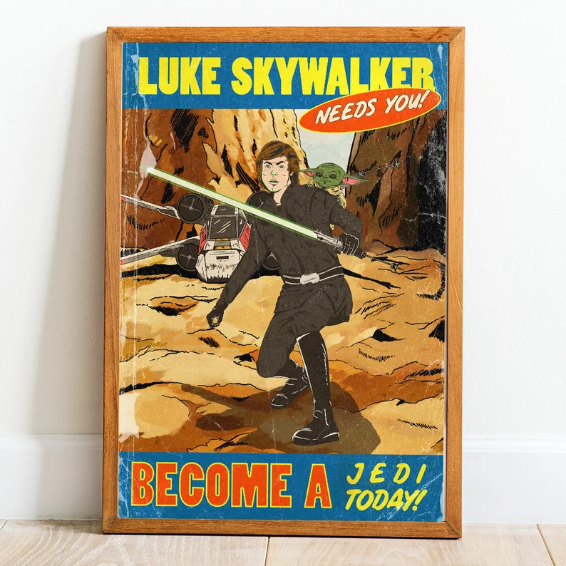 Luke Skywalker Mandalorian Poster Wall Art Home Decor Poster Canvas