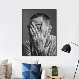Mac Miller Black And White Wall Art Home Decor Poster Canvas