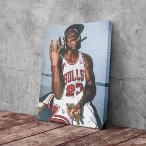 Michael Jordan Basketball Smoking Wall Art Home Decor Poster Canvas