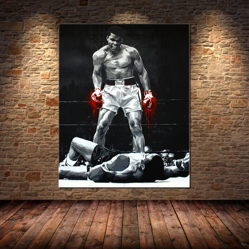 Muhammad Ali vs Sonny Liston Wall Art Home Decor Poster Canvas