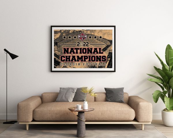 National Champions 2022 Georgia Bulldogs Wall Decor Poster Canvas