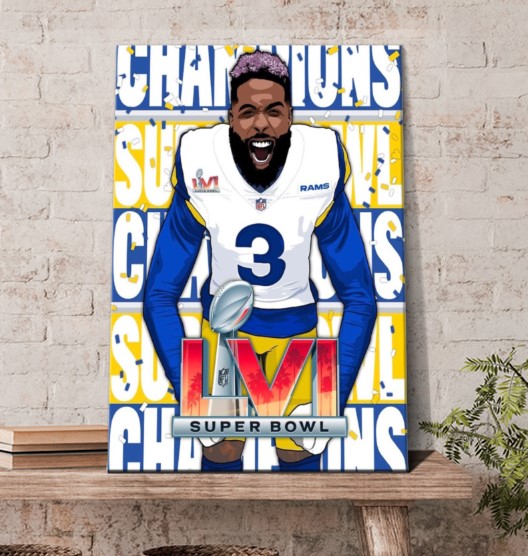 Odell Beckham Jr Los Angeles Rams Champions Poster Canvas
