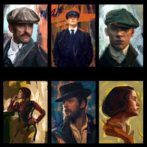 Peaky Blinders TV Series Oil Painting Style Poster Canvas