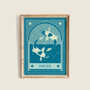 Pisces Zodiac Star Sign Wall Art Decor Poster Canvas