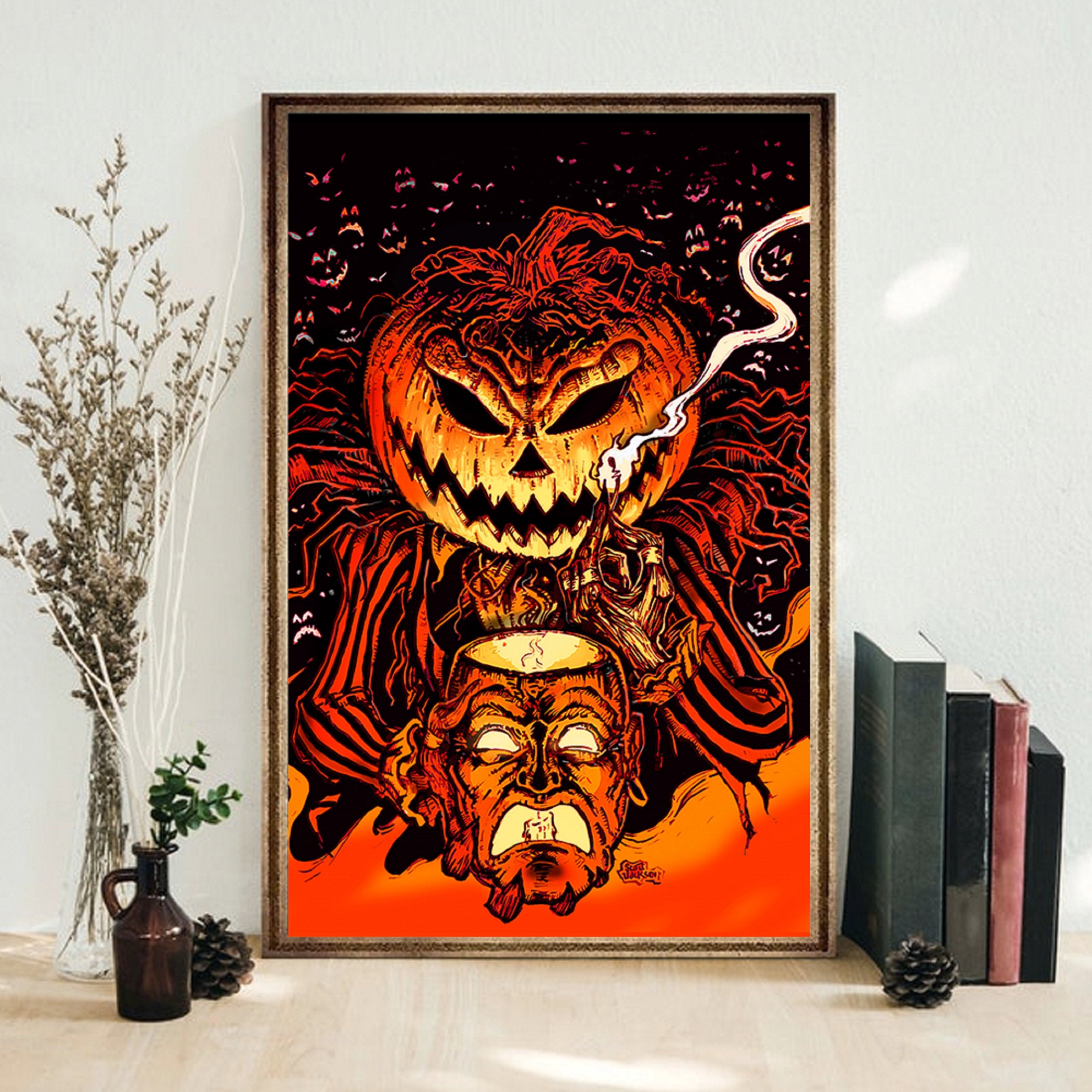 Pumpkin King Halloween Wall Art Decor Poster Canvas