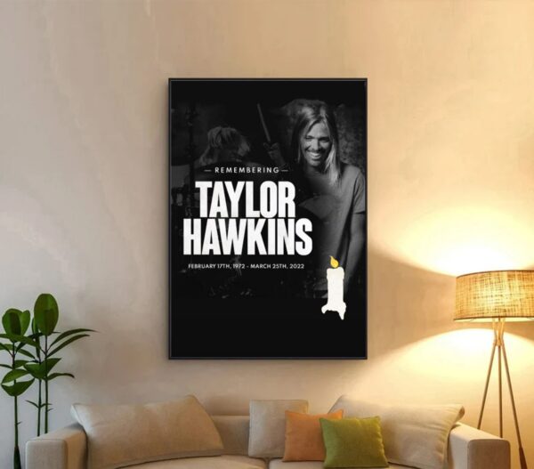 RIP Taylor Hawkins Drummer Foo Fighters Band Poster Canvas